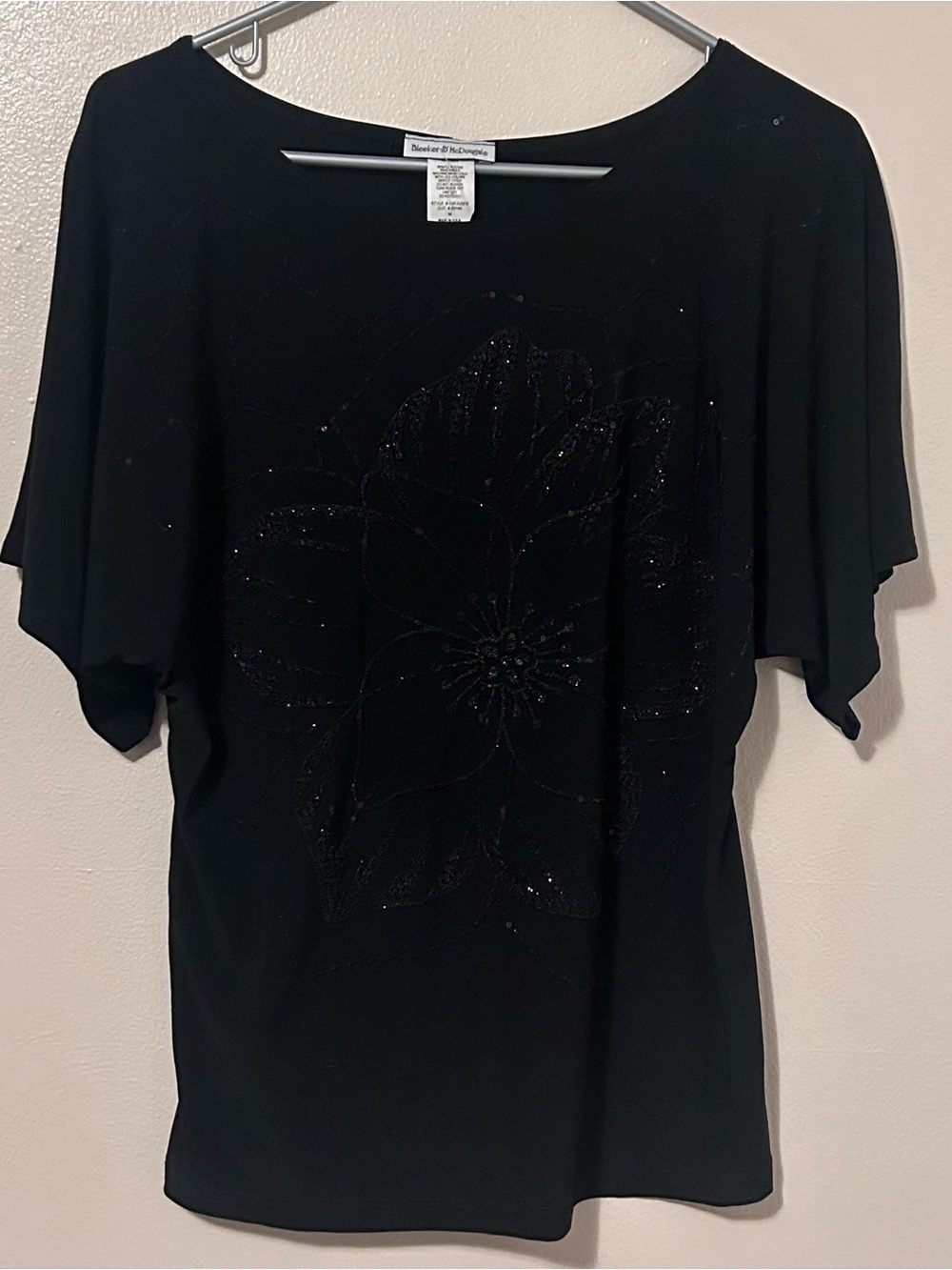 Bleeker & McDougal Beaded Floral Pullover Blouse